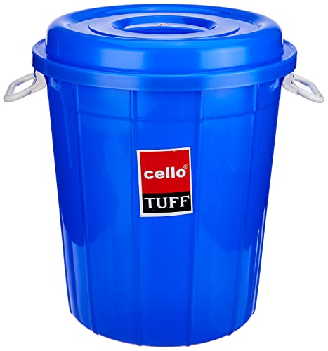 Image of Cello Plastic Storage Bucket with Lid, Cyan Blue, 30 Litre
