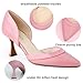 JENN ARDOR Women's Pumps Low Heels Pointed Closed Toe Kitten Dress Shoes for Women Comfortable Stiletto Heeled Sandals Classic Wedding Party D'Orsay Work Pumps Pink 10