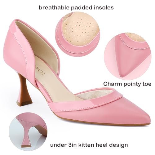 Image of JENN ARDOR Women's Pumps Low Heels Pointed Closed Toe Kitten Dress Shoes for Women Comfortable Stiletto Heeled Sandals Classic Wedding Party D'Orsay Work Pumps