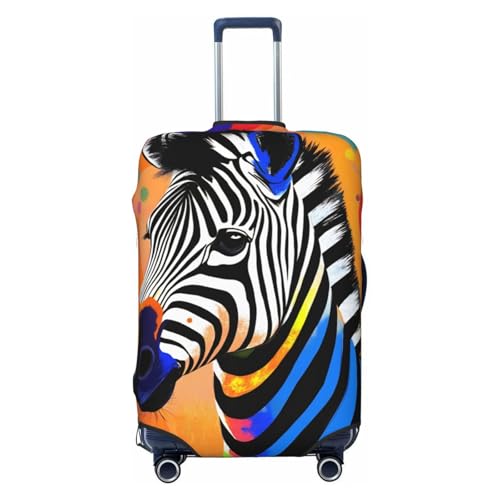 Colorful Zebra Luggage Cover Elastic Washable Protector Anti-Scratch Travel Suitcase Covers With Concealed Zipper For 18-32 Inch Luggage X-Large