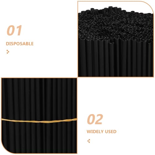 Pitillos desechables cocktail negros 13 cm 1000 pzas miniatura 7
