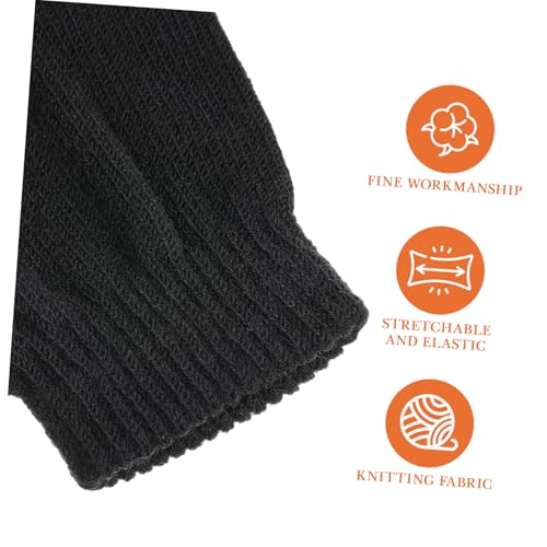 Full Finger Gloves Warm Knitted Winter Gloves for Aged Solid Black Color Stretchy Knit Design for Boys for Outdoor Activities Autumn and Winter3