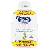 Neutro Roberts, Detergente Intimo Antibatterico, Detergente per l'Igiene Intima con Tea Tree Oil, 100% Naturale - Ideale per Proteggere il tuo Intimo, Per Donne e Bambini - 2 Flaconi da 200ml