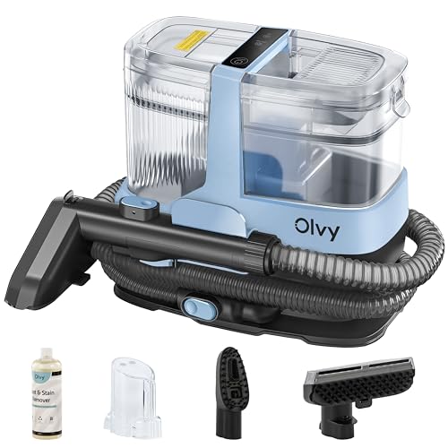 Olvy Teppichreiniger 2.0 - Leistungsstarker 17.000 PA Fleckenentferner mit 1,6m Schlauch, 4m Kabel, Selbstreinigungsfunktion & 500ml Reinigungsmittel - Teppich, Sofa, Matratze & Auto Olvy Teppichreiniger 2.0 - Leistungsstarker 17.000 PA Fleckenentferner mit 1,6m Schlauch, 4m Kabel, Selbstreinigungsfunktion & 500ml Reinigungsmittel - Teppich, Sofa, Matratze & Auto
