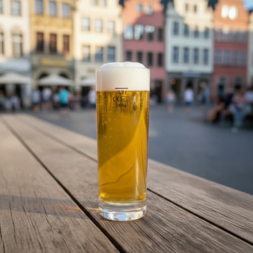 BARCRAFTERS Kölschglas Bierstange Becher inkl. CE Eichung 0 2L im 4- er Set unzerbrechlich Longdrink Kunststoff glasklar Kölschstange Bierglas