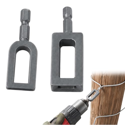 Electric Drill Wire Twisting Tool Heavy Duty Wire Twister for Drill with 1/4 Hex Shank Professional Wire Twisting Tool for Fencing Rebar Tying and Construction Alloy Steel (2pcs)