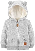 Simple Joys by Carter’s Unisex Baby Hooded Sweater Jacket with Sherpa Lining Fleece-Jacke, Grau, 6-9 Monate