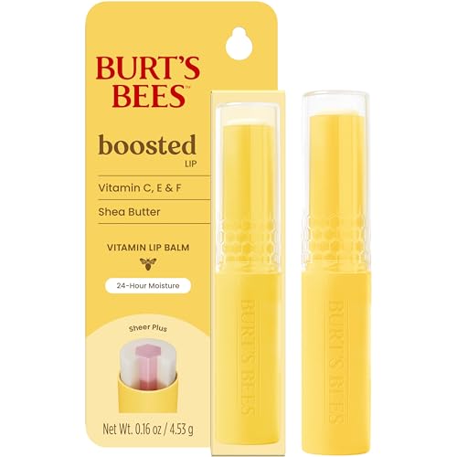 Burt's Bees Boosted Lip Balm Sheer Plus; Vitamin Lip Balm, Nourishing Vitamin C, E, and F Core; 24 Hour Moisture; Tint Free, Semi Glossy Finish; 100% Natural Origin; 1 Tube; 0.16 Oz. (Pack of 2) - image 2