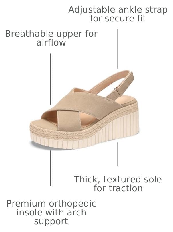 Image of VICKI.VICKI Women's Raffia Platform Sandals, Open Toe Wedge Slides