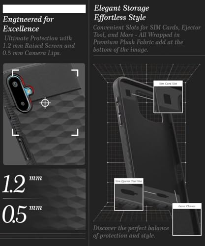 Image of WOW IMAGINE Back Cover for Samsung Galaxy M06 5G | Galaxy F06 5G with Hexa Cube Design | Ultra Slim Soft Rubberised Case | Inner Velvet Fabric | Matte Silicone Mobile Case | Camera Protection - Black