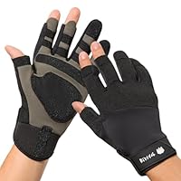FitsT4 Sports Segelhandschuhe Herren Paddelhandschuhe Kajak für Segeln,Yacht,Segelsport, Paddeln, Angeln,Fischen,Dinghy,Schlauchboot Schwarz XL