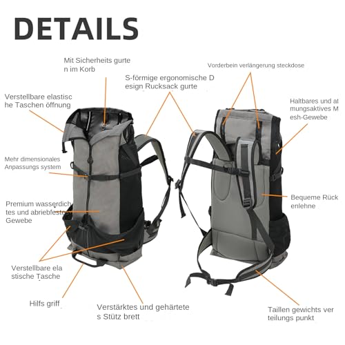 Hundeträger -Rucksack - Mit Großer Kapazität, Anti -Haar -Prise Pack | Multifunktionales Wanderabenteuerdesign Im Freien, Entkommen Beständiger Rucksack Für Große Hunde, Das Gehen Camping Ver