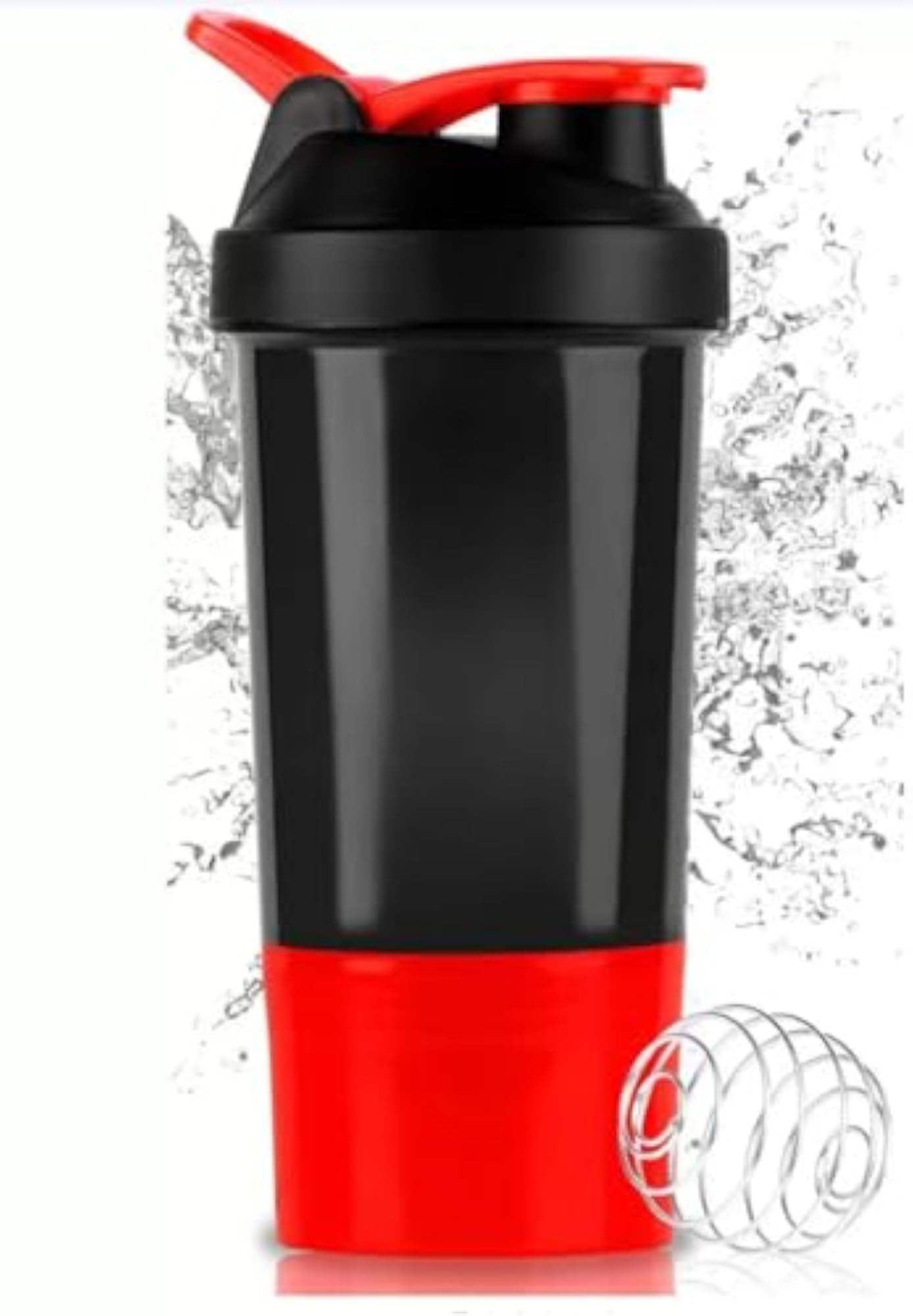 Stylish Black & Red Gym Bag with Spider Bottle