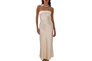 Satin Silk Elegant Formal Strapless Long Dress