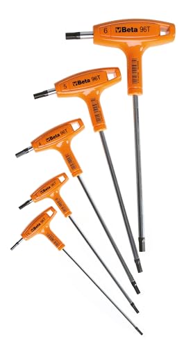 Beta 96T Set of 5 High Torque T-Handle Hex Key Wrenches, 2.5mm-6mm