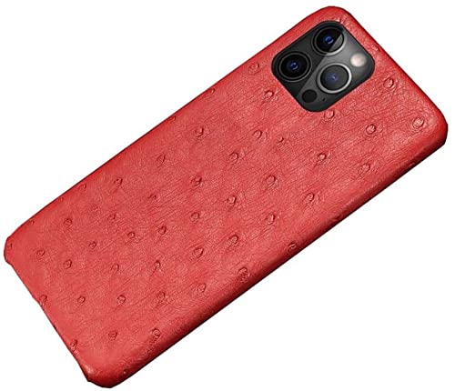 Étui d'autruche iPhone 13 Pro Max idéal pour le bureau coque rouge GUMMMY robuste