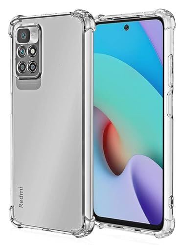 Image of BOXXO Flexible Back Cover for Mi Redmi 10 Prime | Back Cover Transparent Clear Shockproof Case Four Corner Protection | Slim Protective Mobile Phone Cover for Mi Redmi 10 Prime