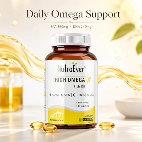 Image of Omega 3 Fish Oil Capsules | 600mg EPA & DHA Omega-3 Fatty Acids | Supports Heart, Brain, Eye & Joint Health | Fish Oil Softgel Supplement for Men & Women | 60 Capsule Pack of-3