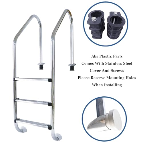 Escalera para piscina 3 peldaños de acero inoxidable miniatura 5