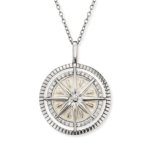 Engelsrufer Damen Halskette aus Sterling Silber mit Windrose Anhänger,...