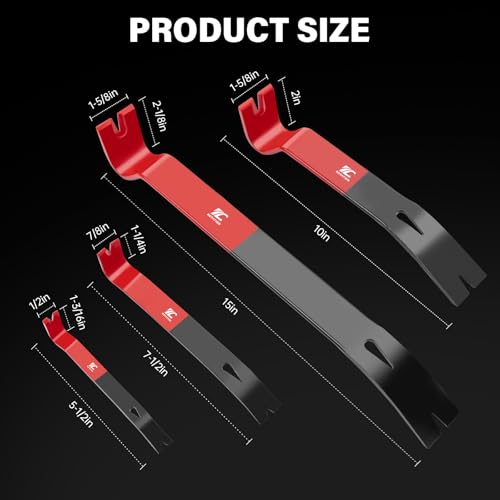 ROTATION 4-Piece Flat Pry Bar Set - 5.5", 7.5", 10", 15" Heavy Duty Nail Puller Crowbar, Utility Claw Bar, Wonder Bar, High-Carbon Steel Pry Tool for Home Remodeling, Woodworking by ROTATION - Image 5
