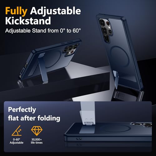 Image of SPIDERCASE Magnetic for Samsung Galaxy S25 Ultra Case, [Compatible with Magsafe][ Military Grade Drop Protection] with Invisible Stand Shockproof Slim Case for S25 Ultra 5G,Blue