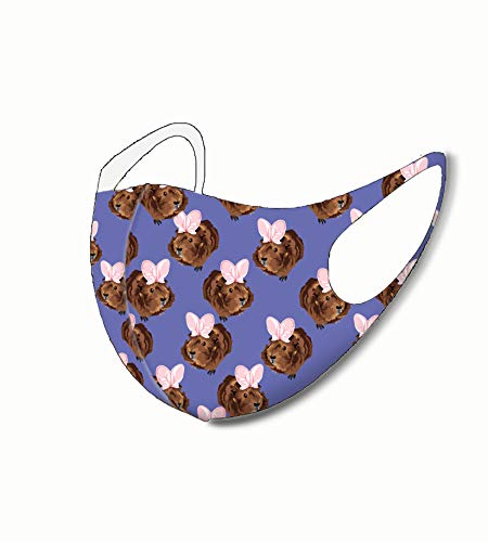 Piggies Choice Purple Guinea Pig Bow Face Mask in Single and Double Layer (Single Layer)