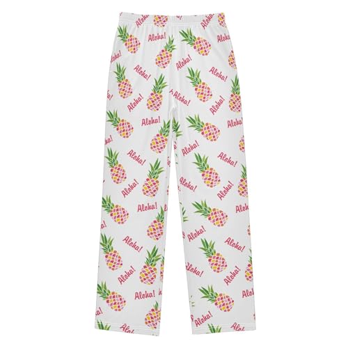 Aloha Pineapple Boys Long Pants Soft Trousers Elastic Waist Kids Lounge Bottoms with Pockets S-XL - Main Image