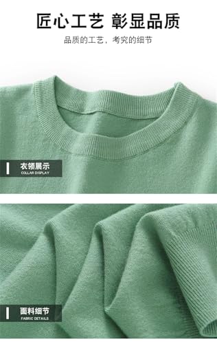 Men Knitted Short Sleeves Sweater O-Neck Slim Fit Knitted Sweater Casual Vintage Crewneck Pullover2