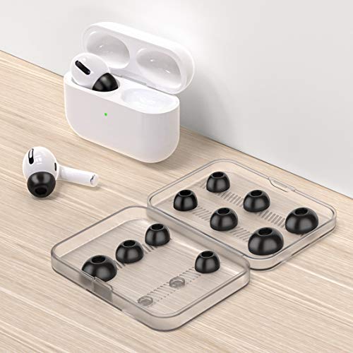 Link Dream 12 Pieces Replacement Ear Tips for AirPods Pro Accessory Memory Foam Ear Buds Tips with Portable Storage Box (Black) - Thumbnail 5