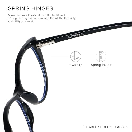 Image of ANDWOOD Blue Light Blocking Glasses Women Bluelight Blocker Computer Cateye Clear Cat Eye Eyeglasses Frame AR003