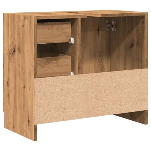 Armario de lavabo en roble con gran almacenaje y estructura compacta de madera 7
