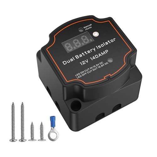 12 V 140 A doble batería aislador con voltímetro LED impermeable voltajes sensibles relés para bienes raíces automotrices