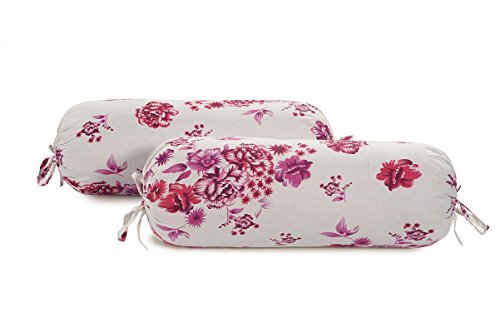 Image of Swayam 144TC Diwan Set Roto Cotton 6 Pcs | Deewan Floral Printed Bedsheet Set for Living Room Hall (1-Bed Sheet 60x90 Inch | 2-Bolster Cover 30x30 Inch | 3 Cushion Cover 16x16 Inch) - Cream & Red