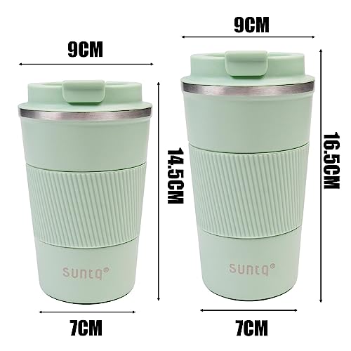 SUNTQ Reusable Coffee Cups Travel, Coffee Travel Mug with Leakproof Lid, Thermal Mug Insulated Cup - Image 2