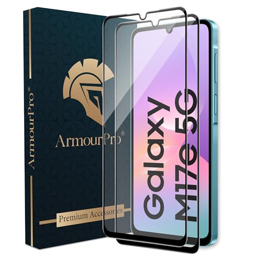 Image of ArmourPro Tempered Glass for Samsung Galaxy M17e / M07 / F07 and Galaxy F70e - 9H Anti Scratch Screen Protector, Edge to Edge Coverage, HD Clarity, Smooth Touch, Case Friendly | Black, Pack of 2