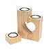TBFM Heart Tealight Candle Holder â€“ Set of 3 Handmade Decorative Candle Holders | Unique Gifts for Girlfriend Wife Her Wedding Romantic Decor Tea Lights | 5.9â€ Tall Pine Wood