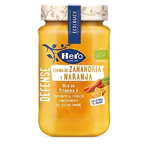 Hero - Crema de Zanahoria y Naranja, Rica en Vitamina A, Ecológica - Pack de 8
