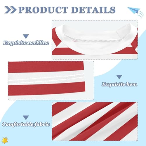 CaTaKu Red Striped Boys Rash Guard Swim Shirts Toddler Quick Dry UPF 50+ Rashguard Short Sleeve 3-12T3