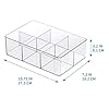 Simply Tidy 6-Slot Storage Organizer Bins – 10.75" x 7.2" Clear Plastic Divided Containers for Craft Supplies, Office, or Drawer Storage, 12 Pack #5