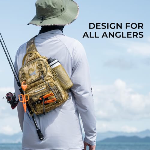 Image of KastKing BaitSpace Fishing Sling Bag, Fishing Backpack with Rod Holder