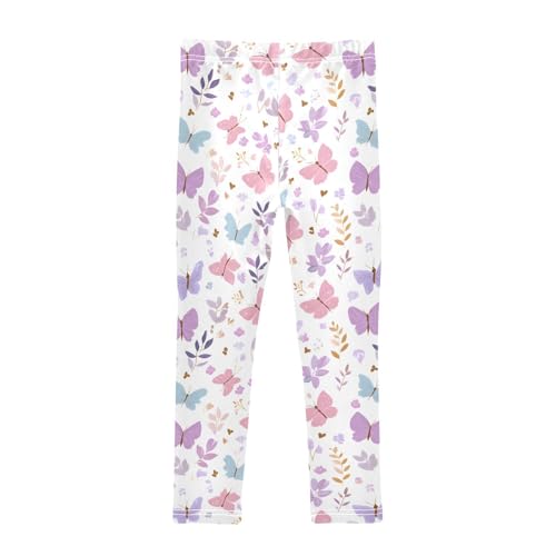 Cartoon Butterflies Flowers Leaf Girls Leggings Soft Stretch Workout Yoga Dance Pants for Kids Casual Tights2