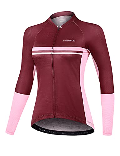 INBIKE Fahrradtrikot Radtrikot Rennrad Trikot Damen Slimfit mit DREI Rückentasche Langarm atmungsaktiv schnelltrockend feuchtigkeitsaufnahm Rot XL INBIKE Fahrradtrikot Radtrikot Rennrad Trikot Damen Slimfit mit DREI Rückentasche Langarm atmungsaktiv schnelltrockend feuchtigkeitsaufnahm Rot XL