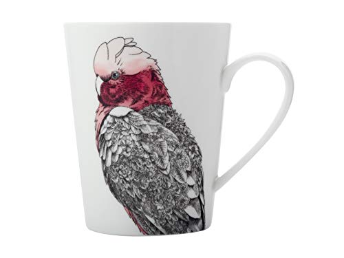 Maxwell & Williams Marini Ferlazzo Birds Fine China Mug with Galah Design, Gift Boxed, Black/White, 450 ml