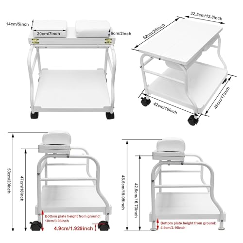 Taburete para spa de pies con reposapiés y ruedas bloqueables miniatura 5