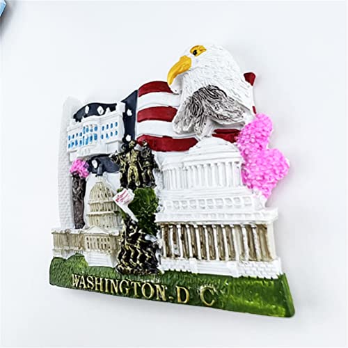 Imán decorativo de refrigerador Washington.DC USA 3D miniatura 4