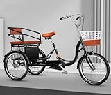 【Dual-use Tricycles】The biggest highlight of this pedal tricycle is the combination of manned and loaded goods.The rear seat can be lifted up,the bottom hidden basket can be used as a shopping cart. It is convenient for shopping, picnics and carrying...