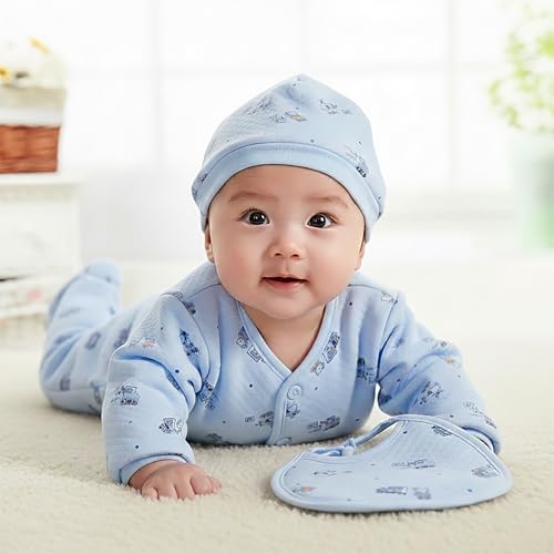 Image of Presents New Born Baby Winter Wear Printed Baby Clothes 5Pcs Sets 100% Cotton Boys Girls Unisex Baby Cotton /Winter or Flannel Suit Infant Clothes