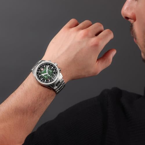 Image of Swiss Military Hanowa SMWGI0004206 Pioneer - Swiss Made Round Green Chronograph - Watch for Men