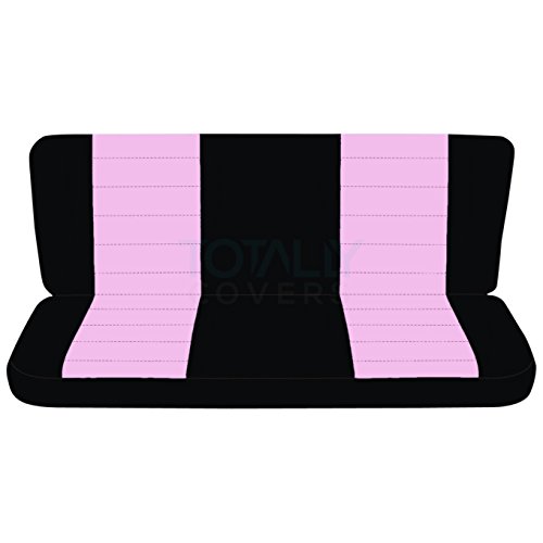 Totally Covers Compatible with 1997-2003 Ford F-150 Super Cab Two-Tone Truck Seat Covers (Rear 40/60 Split Bench): Black & Cute Pink (21 Colors) F-Series Extended F150 Back